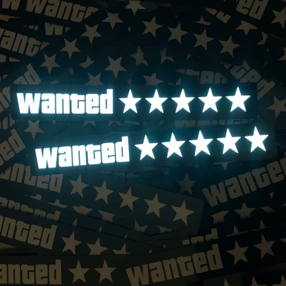 GTA Wanted White LED Panel Electric Sticker
