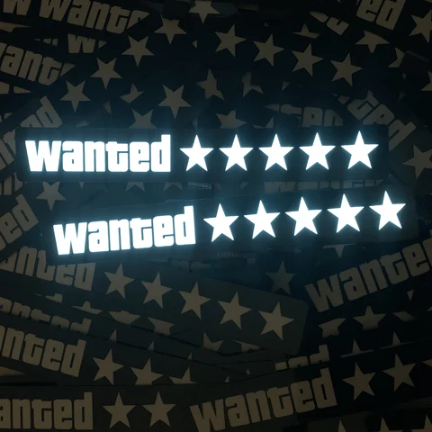 GTA Wanted White LED Panel Electric Sticker