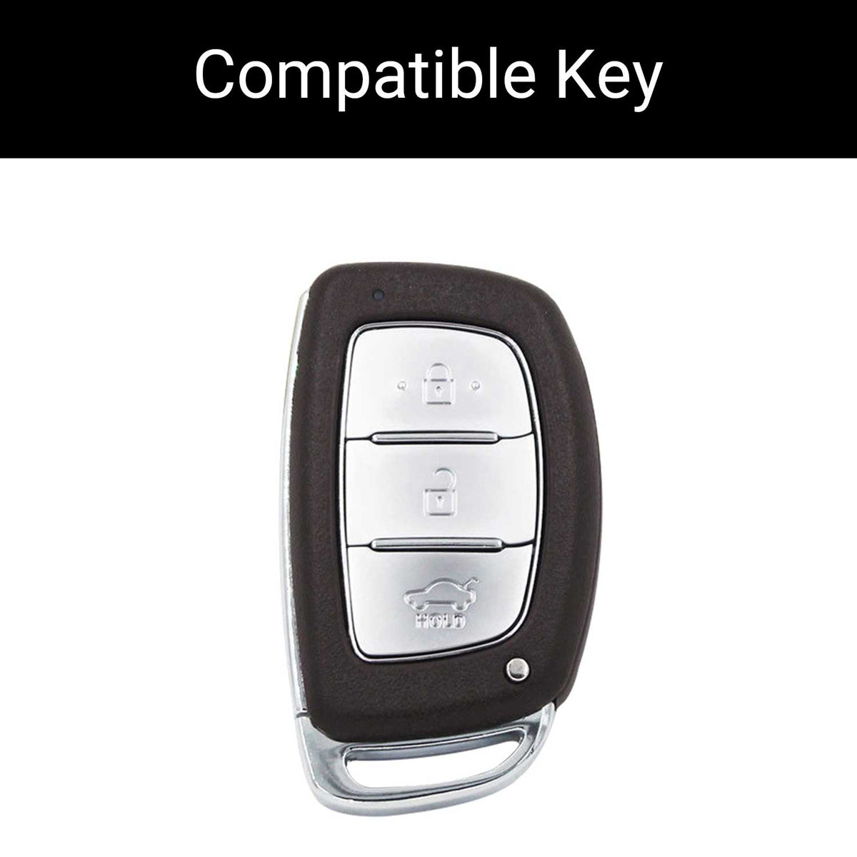 Hyundai Creta/i20/Venue/Aura (3 Button Keyless Push Button Key) Premium Batman Metal Alloy Keycase with Holder & Rope Chain