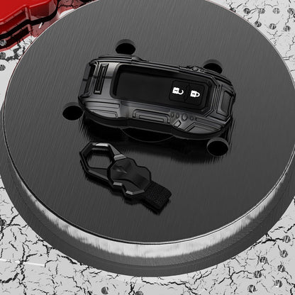 Suzuki 2 Button Key (Baleno, Brezza, S Cross, Swift, Ignis) Premium Batman Metal Alloy Keycase with Holder & Rope Chain